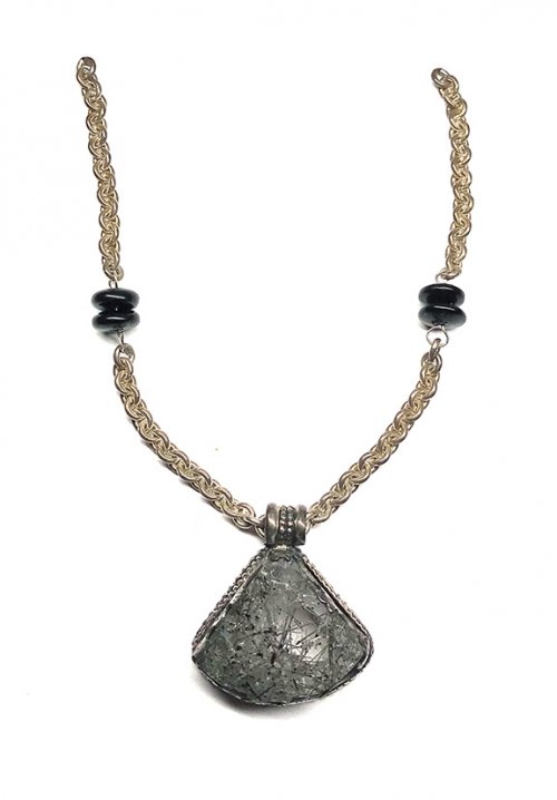 Nancy Chase's Black Ice Quartz Necklace - , Contemporary Wire Jewelry, Making Chain, Chain Making , Black Ice Quartz Necklace